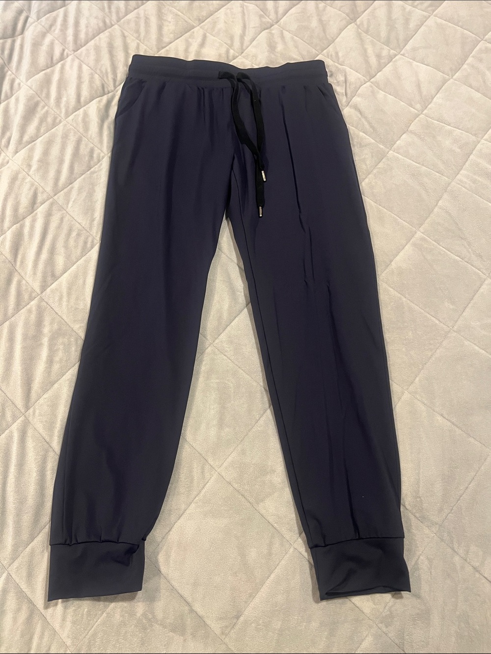 Navy Jogger Pants with Drawstring Waist